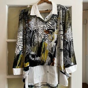 Simply by Dolcezza White and Black Shirt